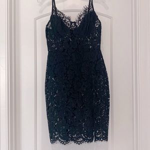 Fashion Nova All Black Lace Dress - Size US Medium